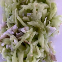 太刀魚とハスイモの茎の酢の物| ころりんさん