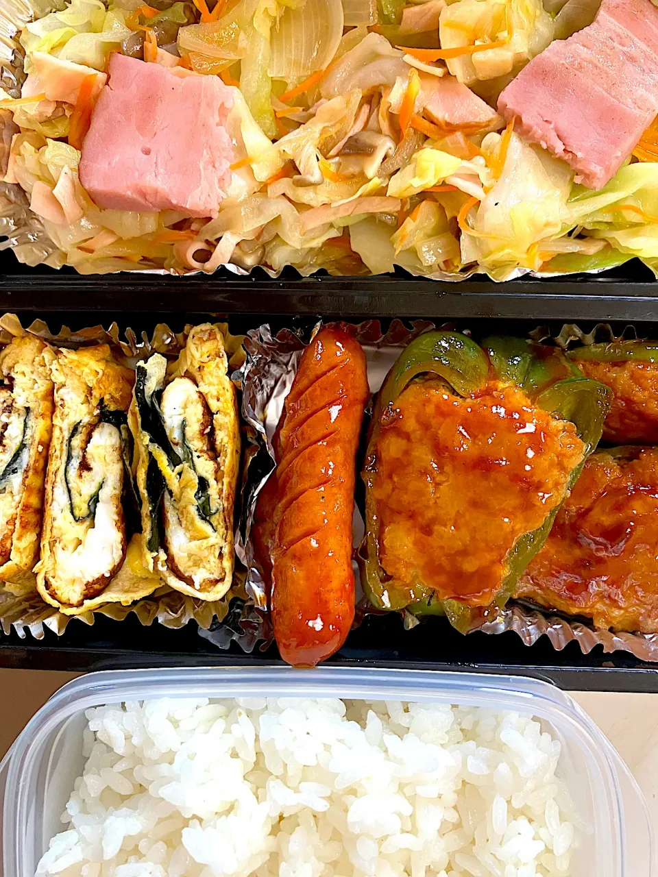 ピーマン肉詰め弁当|あーやーさん