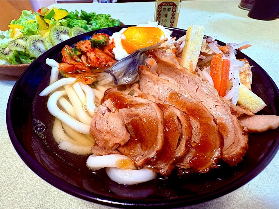 上湯鶏焼豚うどん|マニラ男さん