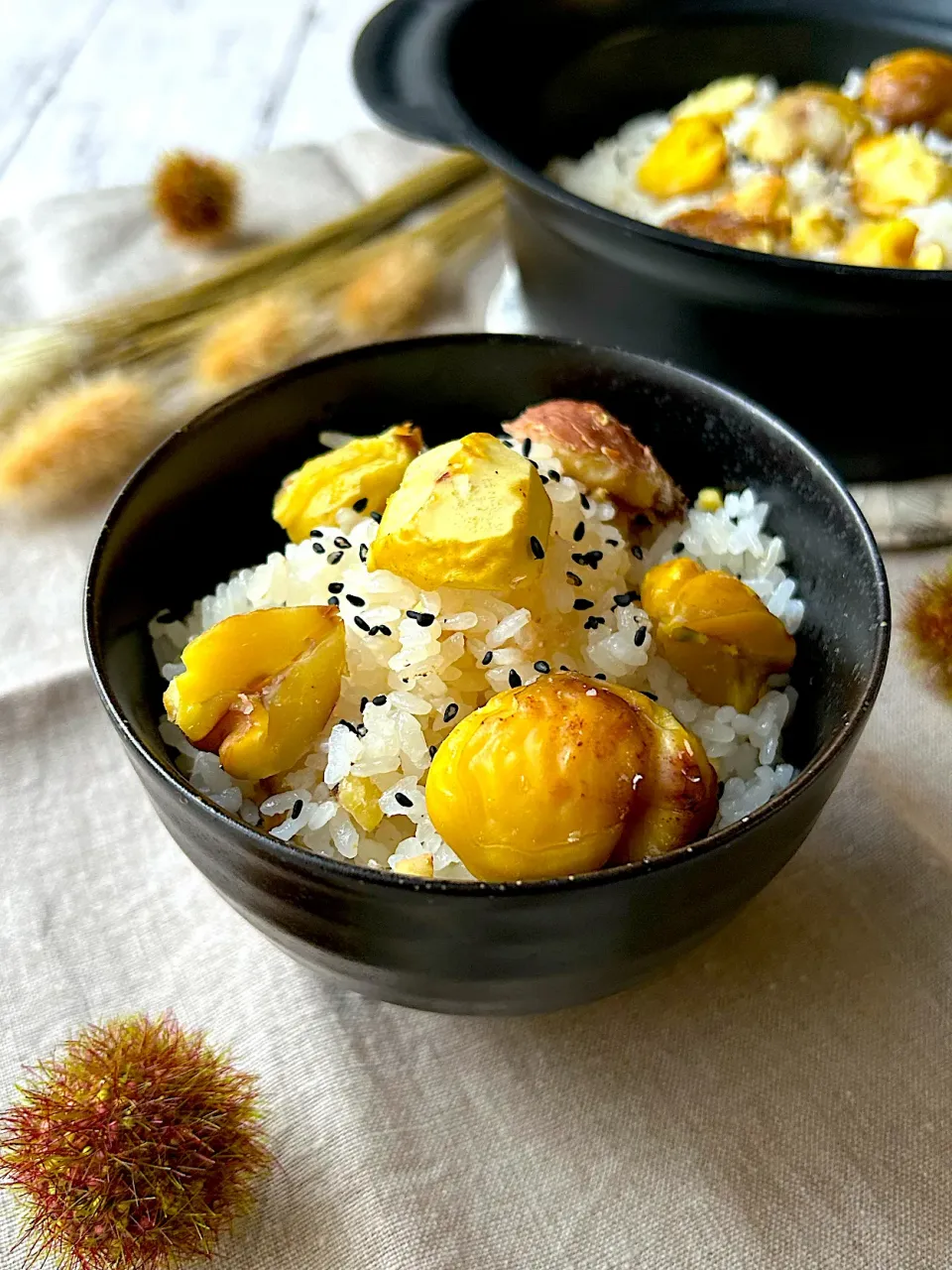 【栗仕事】栗ごはん🌰|まなまな♡さん