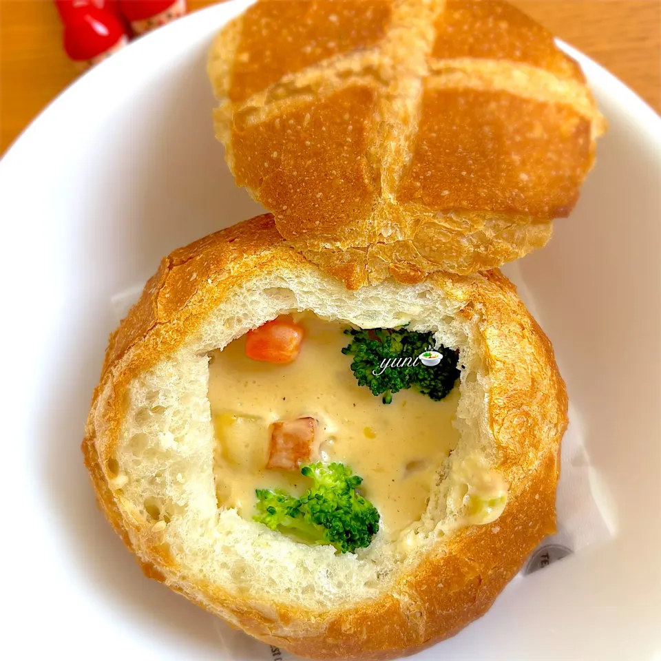 チーズ🧀クリームシチューでブレットドール🥖|🌸yuni🌸さん