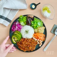 ナスとズッキーニのトマトドライカレー