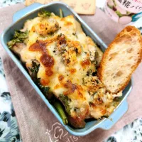 🔷🐖豚ロースと春菊のゴルゴンゾーラグラタン🔷