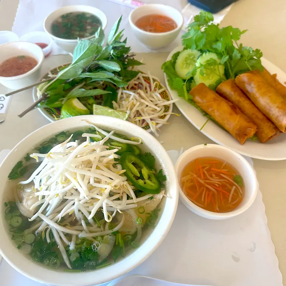 Chicken Pho with Egg Rolls🇻🇳|Minnie/海外グルメ投稿😋さん