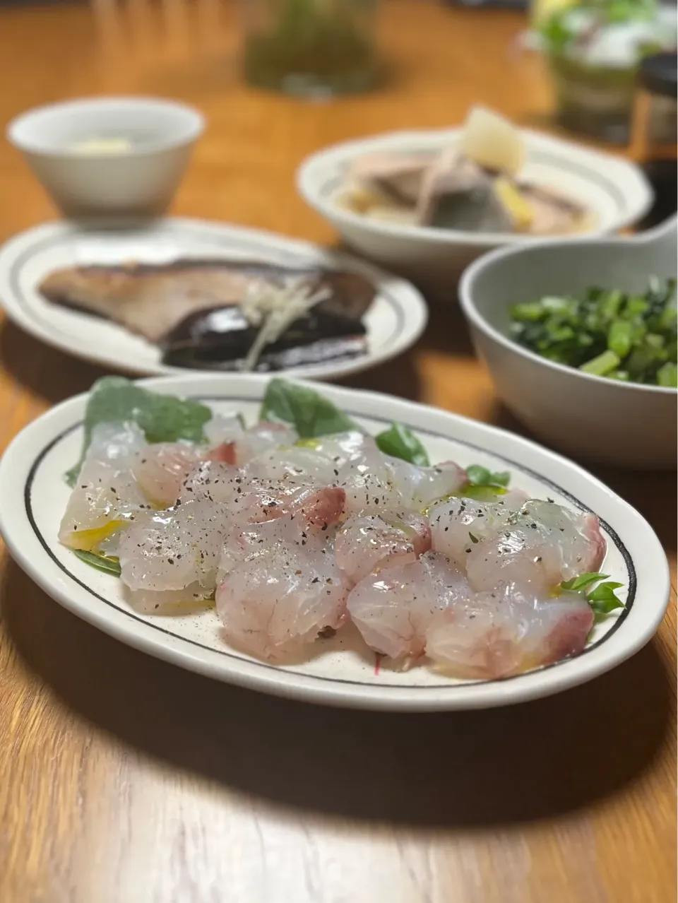 10/18の夕食　ヒラメのカルパッチョ|yoneさん