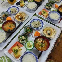 帆立のバター醤油焼定食です✨日曜日のお昼