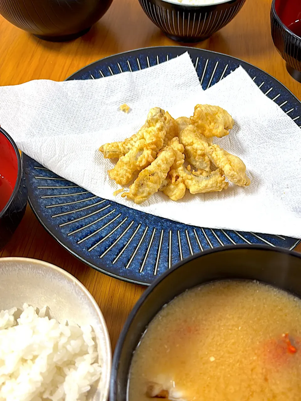 ハゼの天ぷらとカニ汁|あああさん