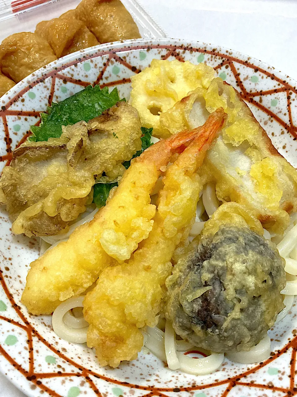 冷やし天ぷらうどん&おいなりさん|なおさん