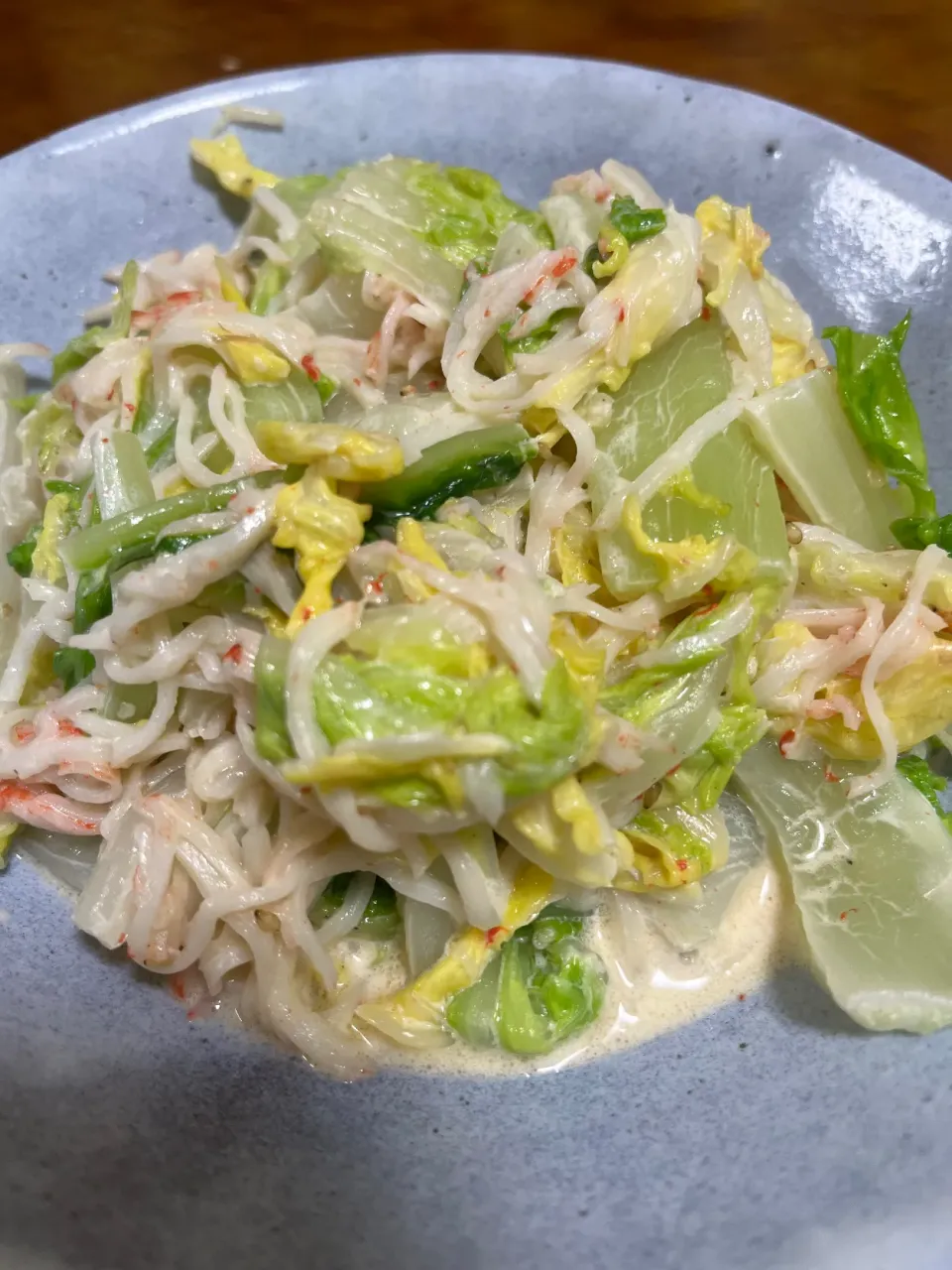 白菜とカニカマのマヨ和え|さんだーさん