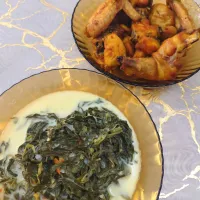 pucuk ubi masak lemak + ayam goreng kunyit|lynda afandyさん