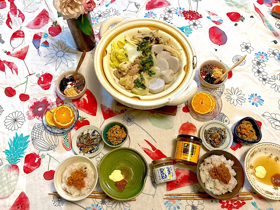 蒸し野菜＆塩糀パウダー鶏肉の夜ご飯🌙|さくたえさん