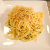 今日の夕食　鮭フレークの豆乳パスタ|pinknari🐰🌈さん