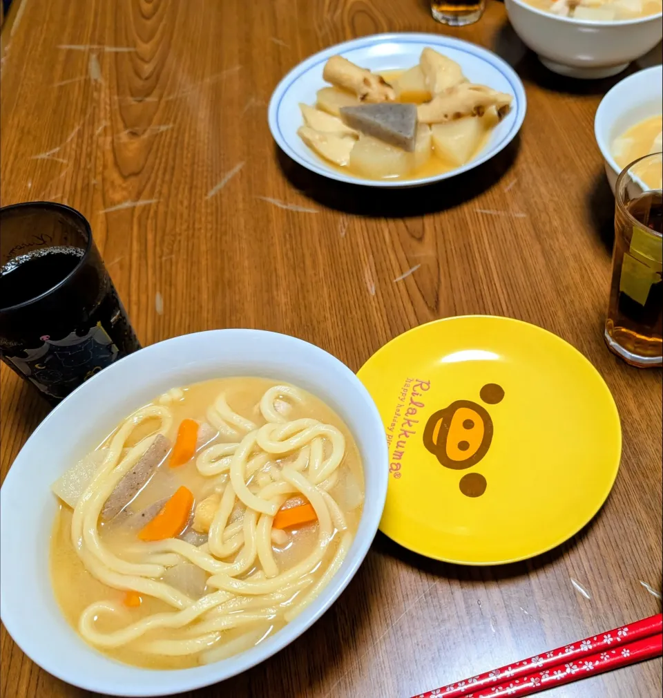 豚汁うどん&余りおでん|ayaさん
