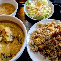 グリーンカレーのフォーとチャーハン|nobさん