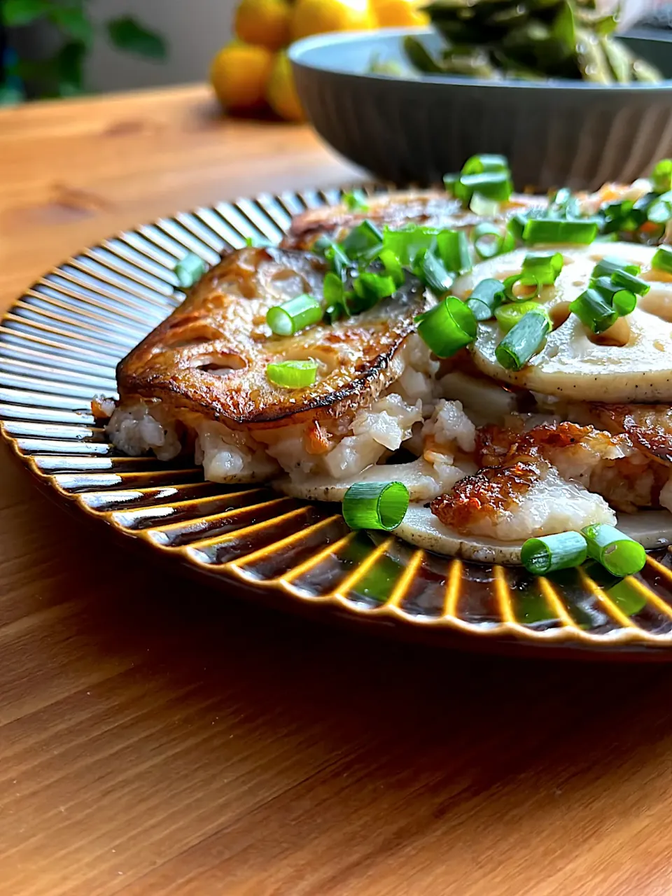 レンコンのはさみ焼き|おさかなさん