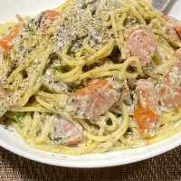 海苔明太クリームスパゲティ|ちーずまにあさん