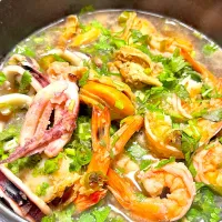 海鲜豆腐煲パクチー添え|リキュール ポアロさん