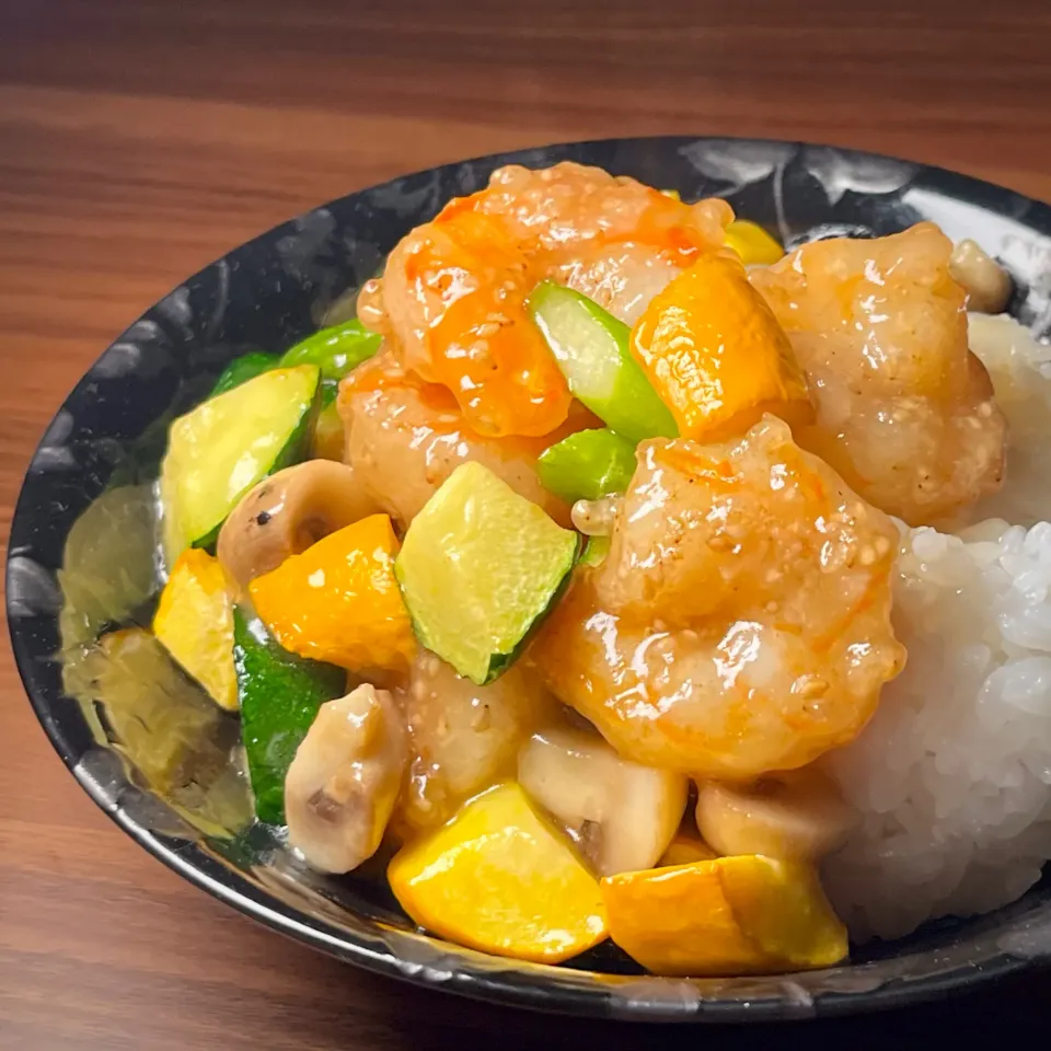 💫レシピ💫ゴマぷり海老のあんかけご飯|biskesさん