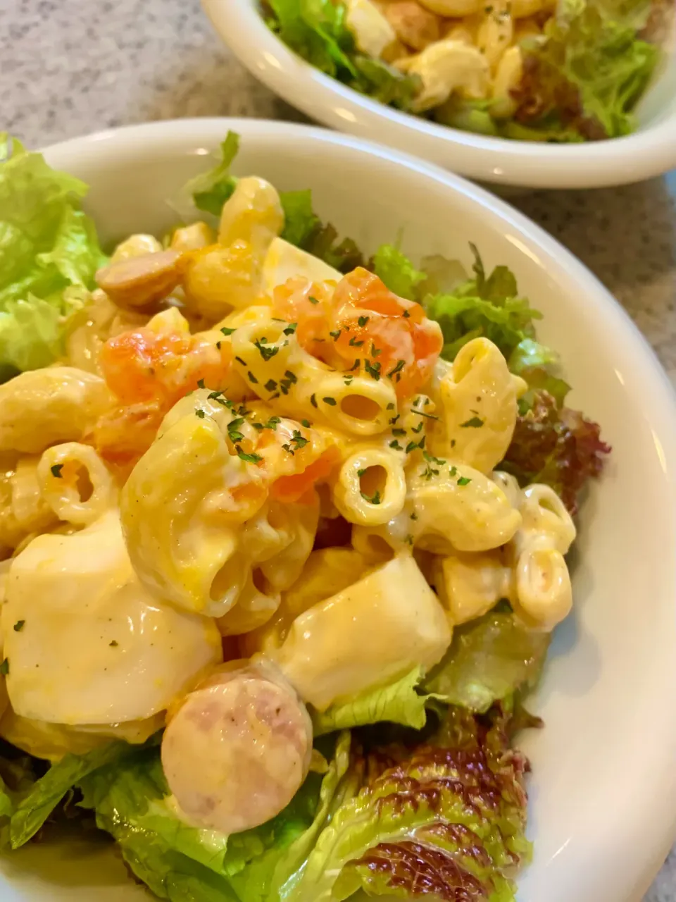 半熟卵とウインナーのマカロニサラダ🥗|＊yurika＊さん