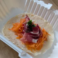 ハモン・セラーノとキャロットラべのタコス|家飲み♥ちよ｜旧ぶりてりあさん