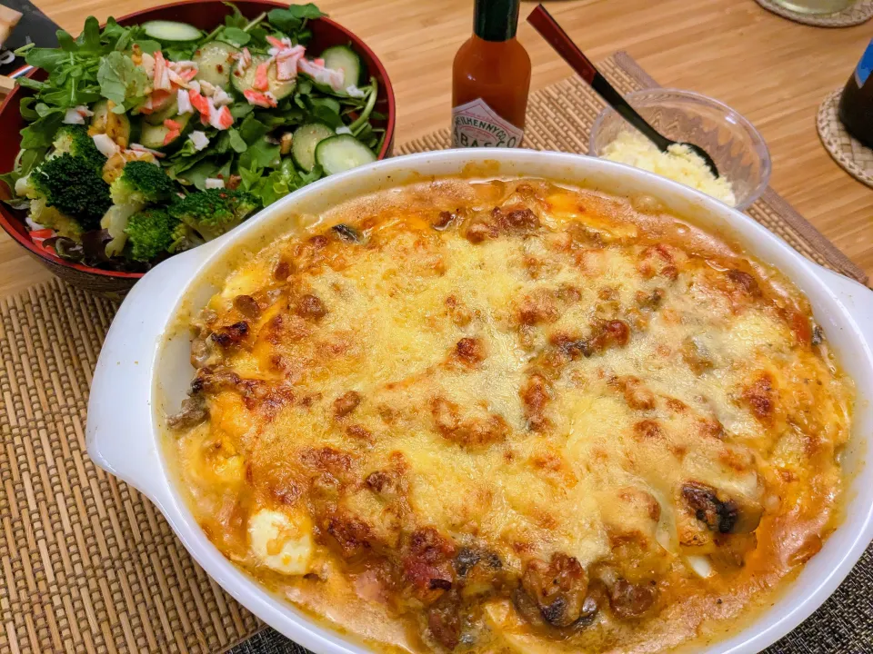 ゆで卵ラザニア|ぽてさん