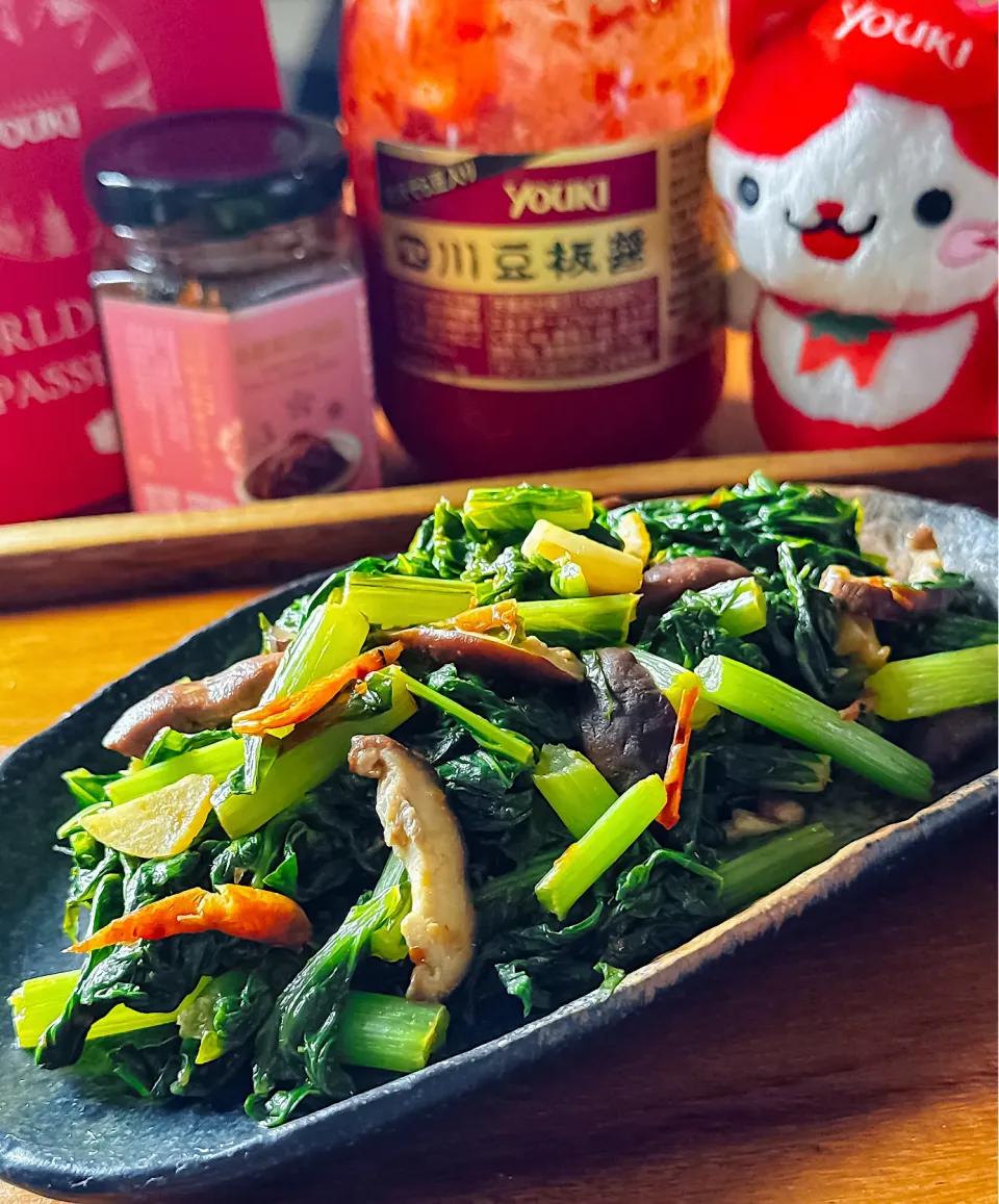 🇹🇼油葱櫻花蝦醤炒青菜～青菜のピリ辛桜エビ醤炒め～🇹🇼|にゃんぺこさん