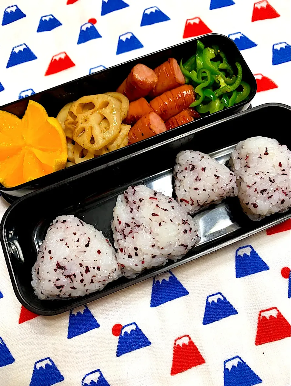 10/23ゆかりこにぎり弁当🍙|みっこちゃんさん