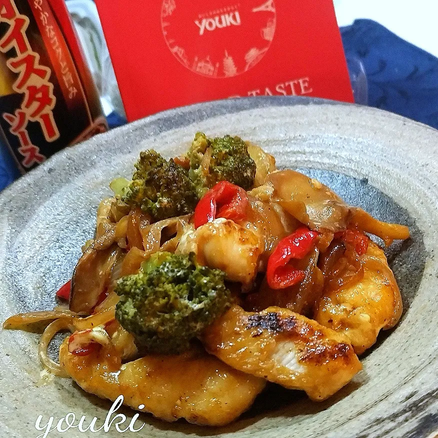 ささみと玉ねぎのオイスター炒め|ぶりさんさん