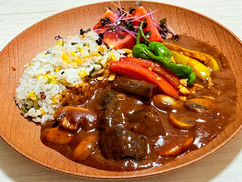 茄子とホワイトマッシュルームのカレー|tap.rinさん