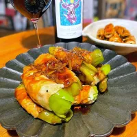 万願寺唐辛子の豚肉巻きと白ネギの豚肉巻き