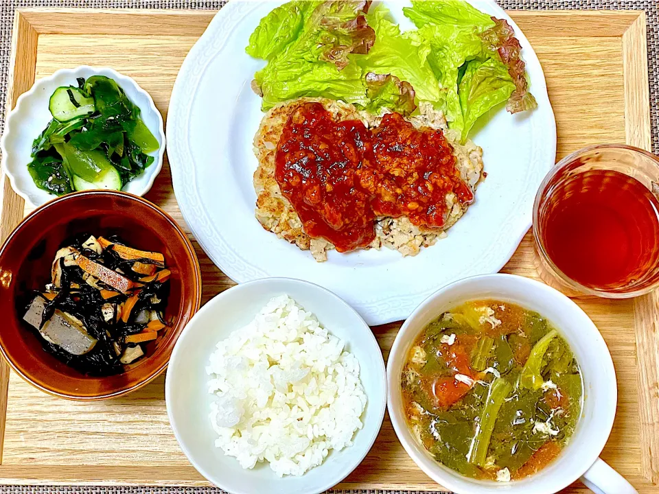 夕飯 ハンバーグなど|ふわふわさん