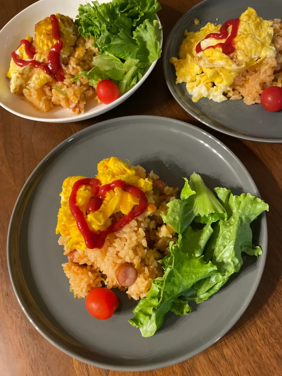 オムライスのお夕飯🌛|みーぬ | 楽しいお母さんの日々さん