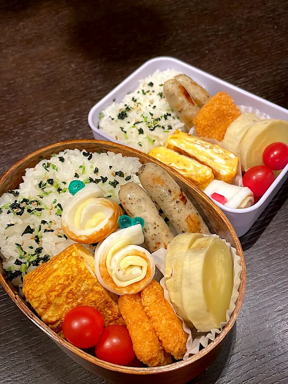 バジルソーセージとお魚フライのお弁当|雑草シェリーさん