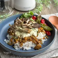 焼ききのこのチーズドライカレー