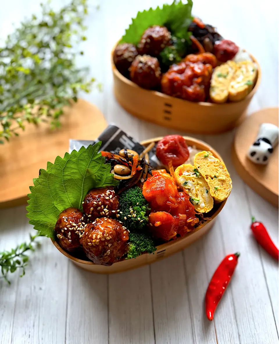 肉団子とエビチリ弁当|マーブルさん