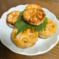 れんこんの大葉はさみ焼き