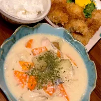 シチューと鱈フライ|tun223さん