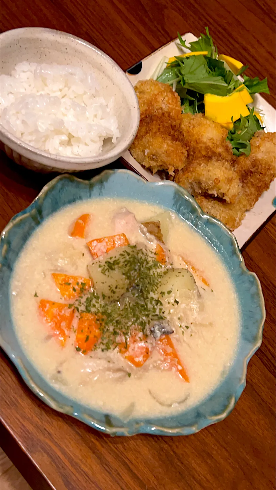 シチューと鱈フライ|tun223さん