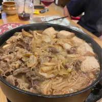すき焼きうどん　前日のすき焼きの残りで🤭|BUBUさん