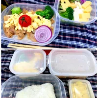 現場でアレンジ！豚玉子弁当‼️❣️|いーのさん