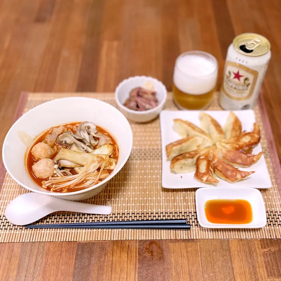 焼きキノコと肉団子の麻辣湯麺|Ruotoさん