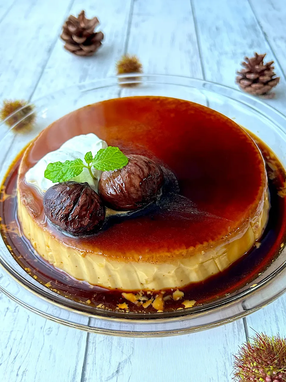 【栗仕事】渋皮煮のシロップでマロンプリン🌰|まなまな♡さん