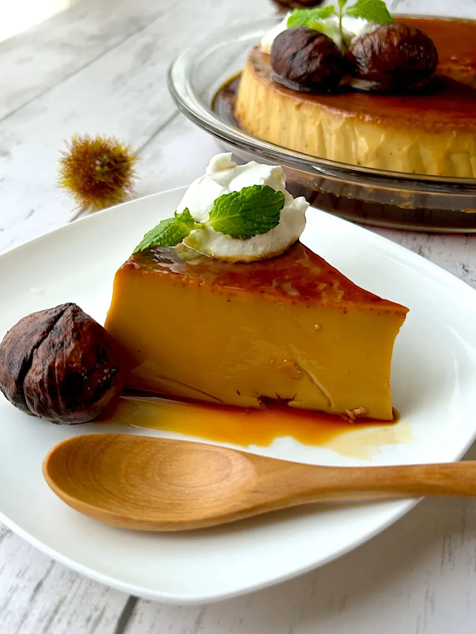 まなまな♡さんの料理 【栗仕事】渋皮煮のシロップでマロンプリン🌰|まなまな♡さん