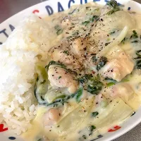 鶏とほうれん草のクリーム煮| しののののののさん