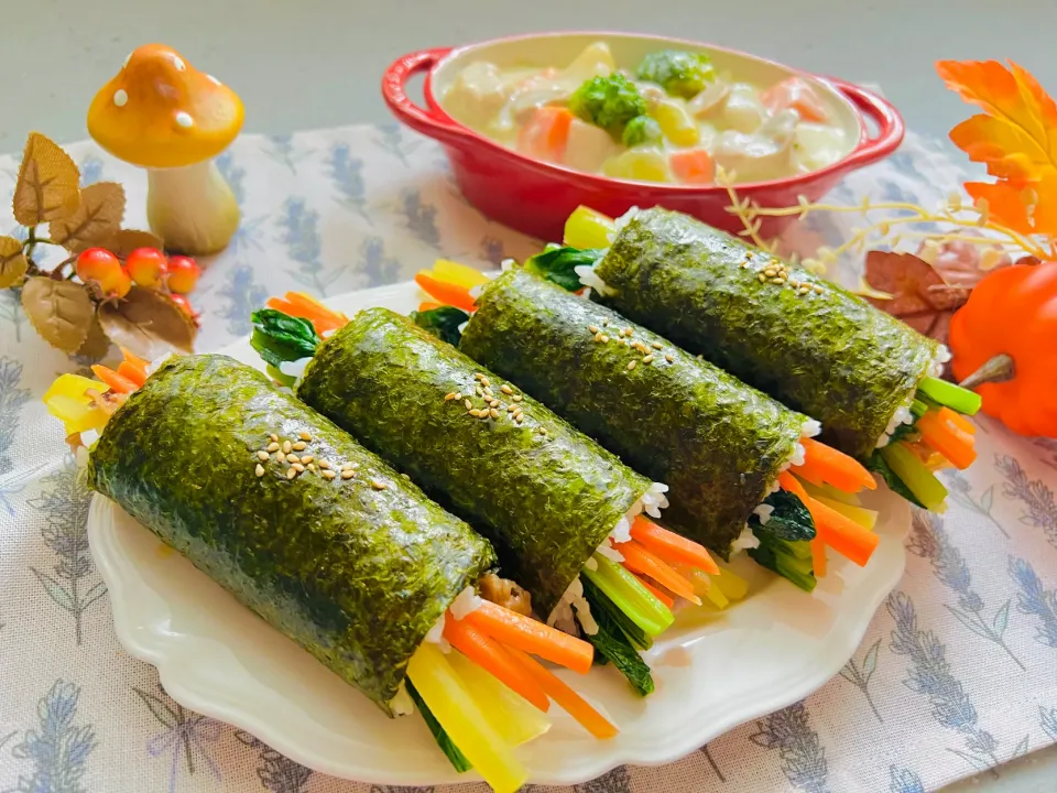 「キンパとチキンクリームシチュー」|バシュランさん