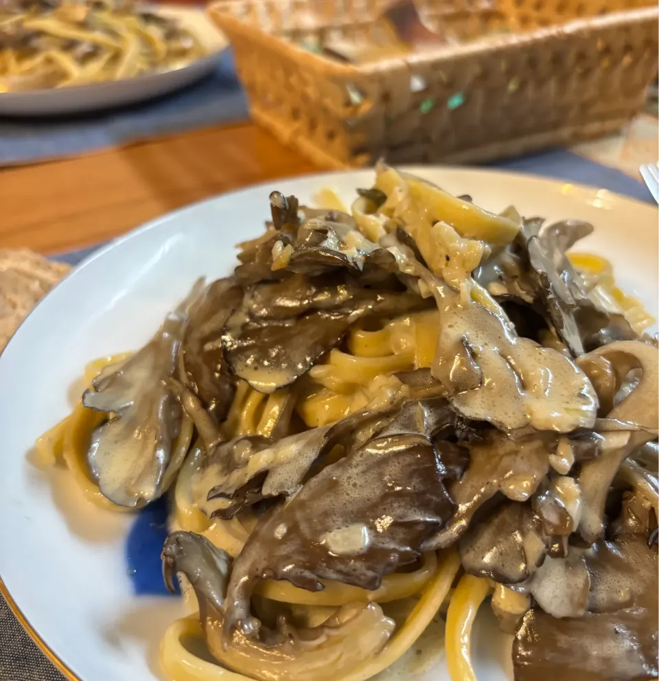 舞茸のクリームパスタ|かおポンさん