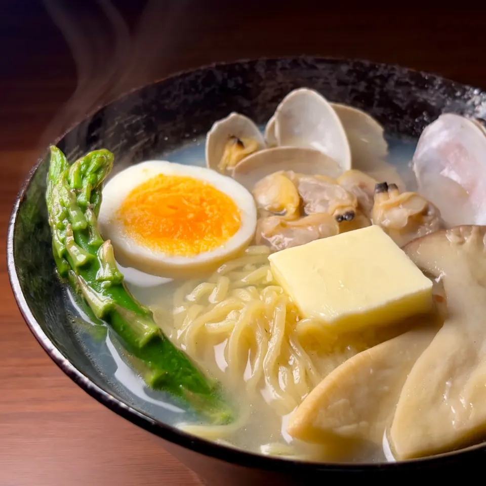 💫レシピ💫飲みほせ！あさりラーメン|biskesさん