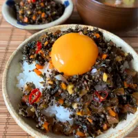 紫蘇の実と漬け物ミックスTKG|アッチさん