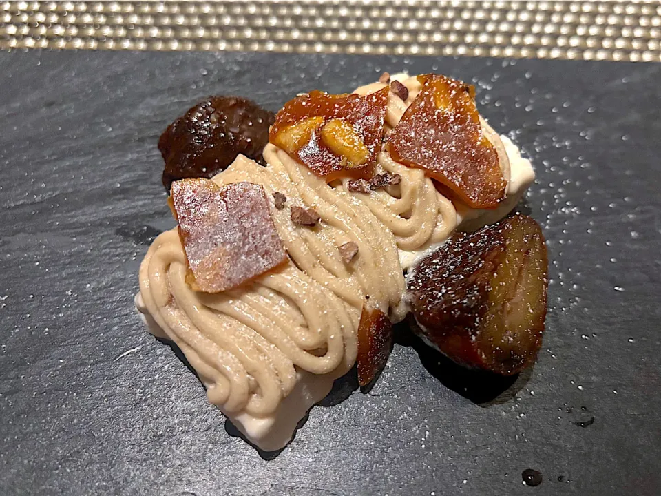 ⑨10月25日・［イタリアン🍝］・デザートはモンブラン🌰✨（フランス産の栗？今一つ😅）|山勝さん