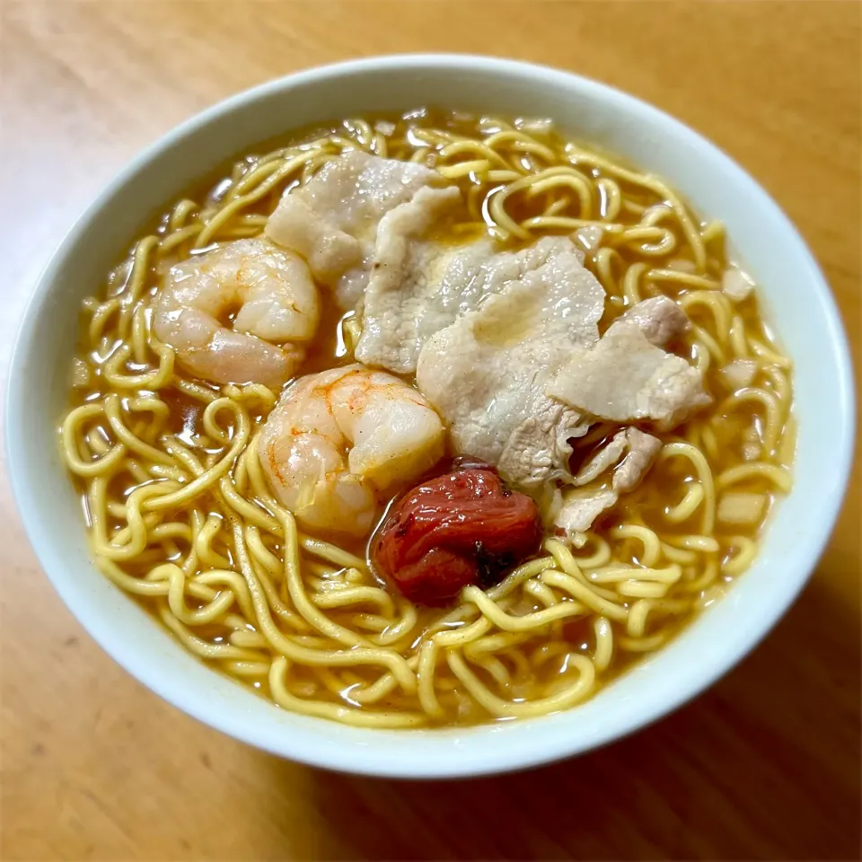 豚しゃぶと海老の梅煮干しラーメン|deekay71さん